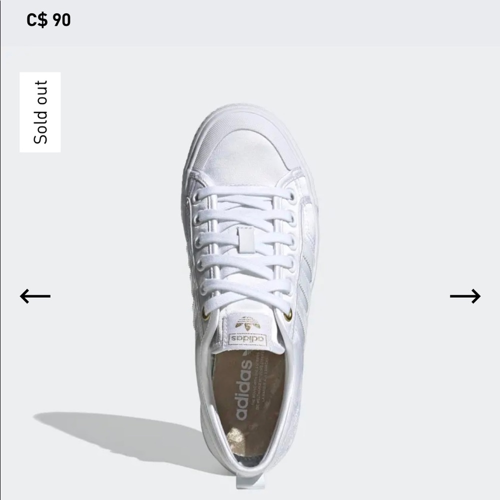 Adidas nizza satin white retro style size 9 NIB